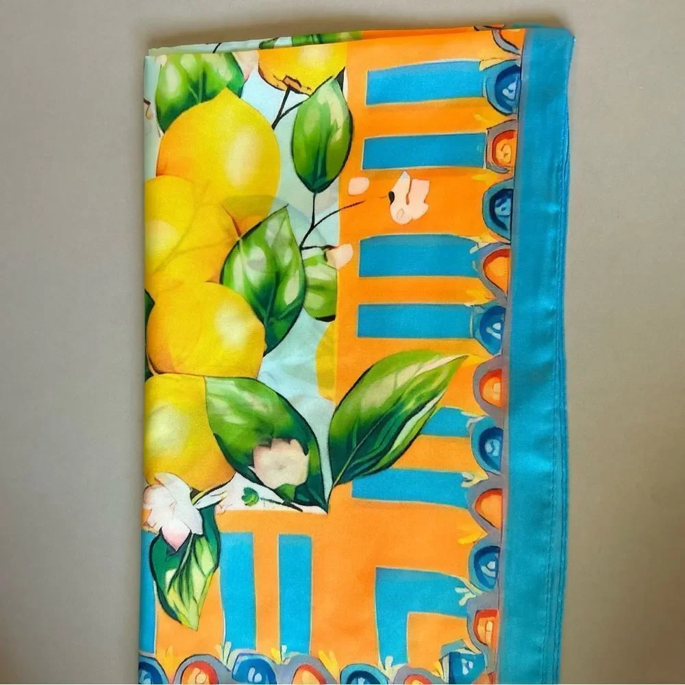 Vibrant Lemon Print Scarf S80